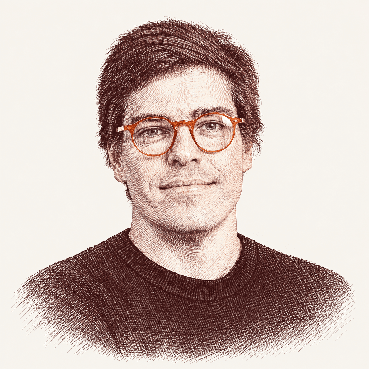 Retrato ilustrado de David Costa Lima
