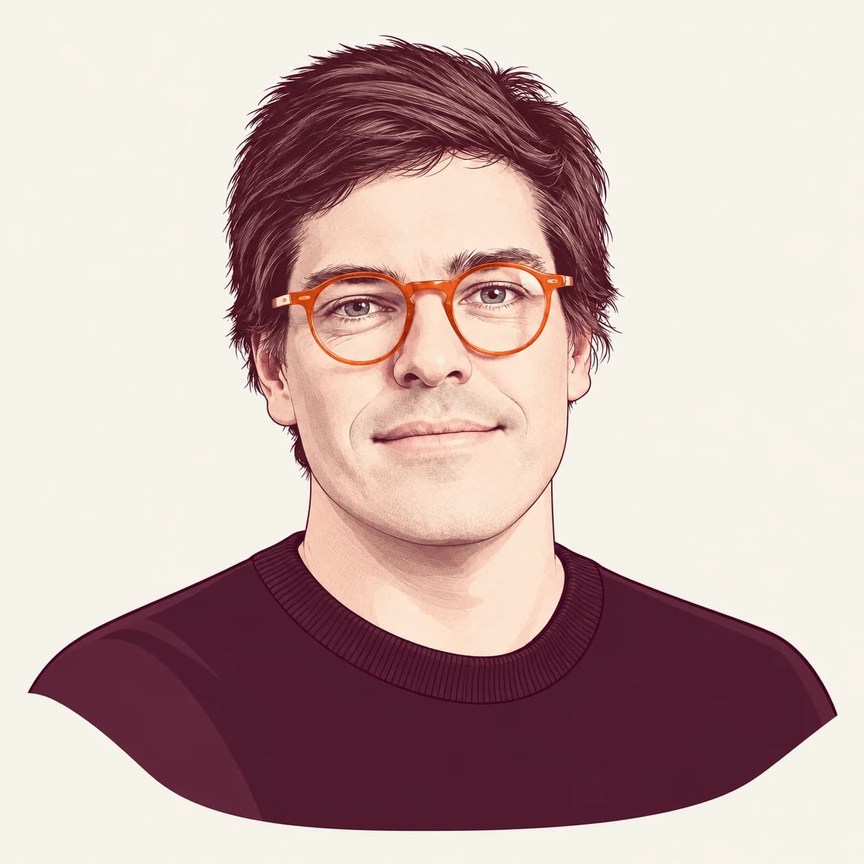 Retrato ilustrado de David Costa Lima